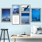 Морской Кит Акула аквариум звездное небо облако настенная Картина на холсте скандинавские постеры и принты настенные картины для декора гостиной
