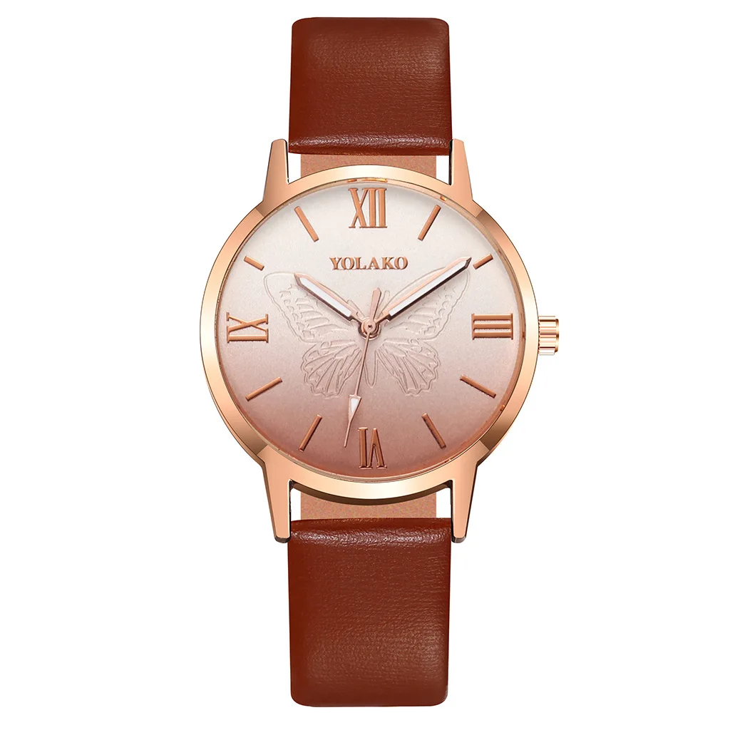 

New Fashion Watch Fashion Gradient Color Casual Belt Watch Trend Butterfly Pattern All-match Women's Watch
