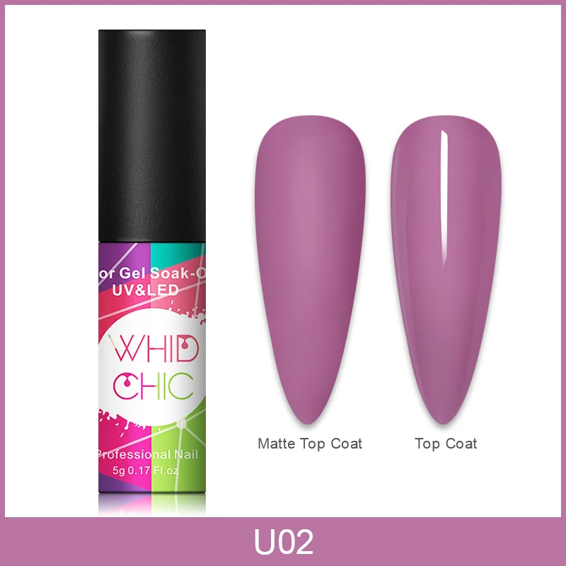 U02 WHID CHICL 1 бутылка 5 мл Цветной Гель-лак для ногтей Чистый Розовый Фиолетовый Синий стойкий УФ-лак для ногтей - Цвет: U02