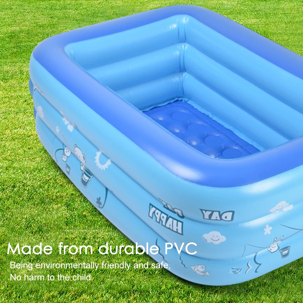 

2/3 Layers Children Inflatable Pool Bathing Tub Baby Kid Home Outdoor Large Swimming Pool Inflatable Square Swimming Pool