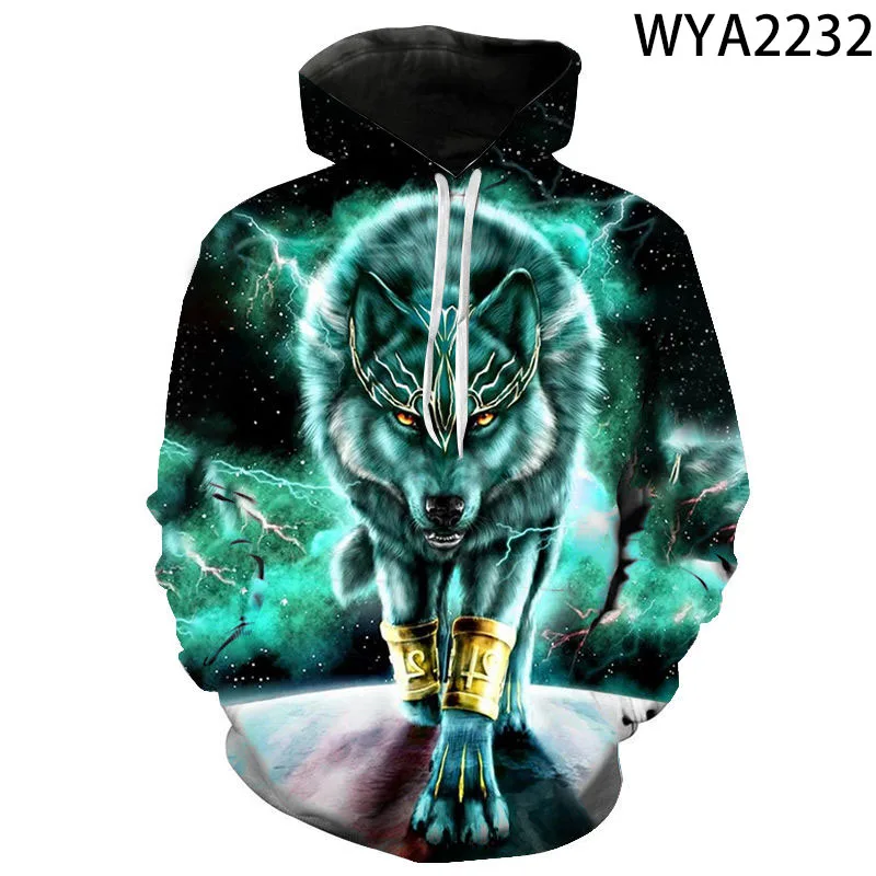 

3D Wolf Printed Female Sweatshirt Animal Casual Long Sleeve Men's Clothing Streetwear Fashion Oversized Loose Hoodie Men