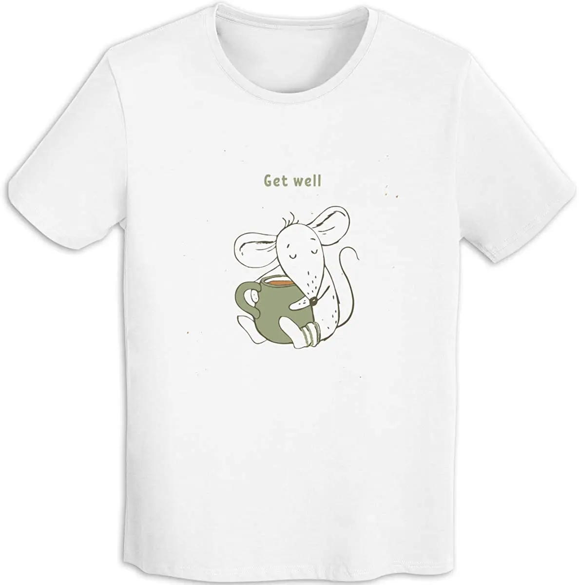 

Women Summer T-Shirt Get Well-Cute Mouse Print Casual Tee Unisex Short Sleeve Summer 2020 Cotton Crew Neck Tshirt