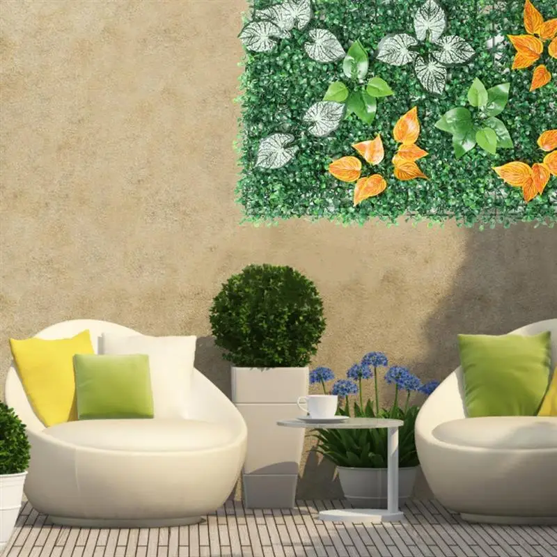 

Simulation Plant Wall Green Planted Artificial Lawn Background Green Wall Plastic Fake Flower Garden Decorations for Door