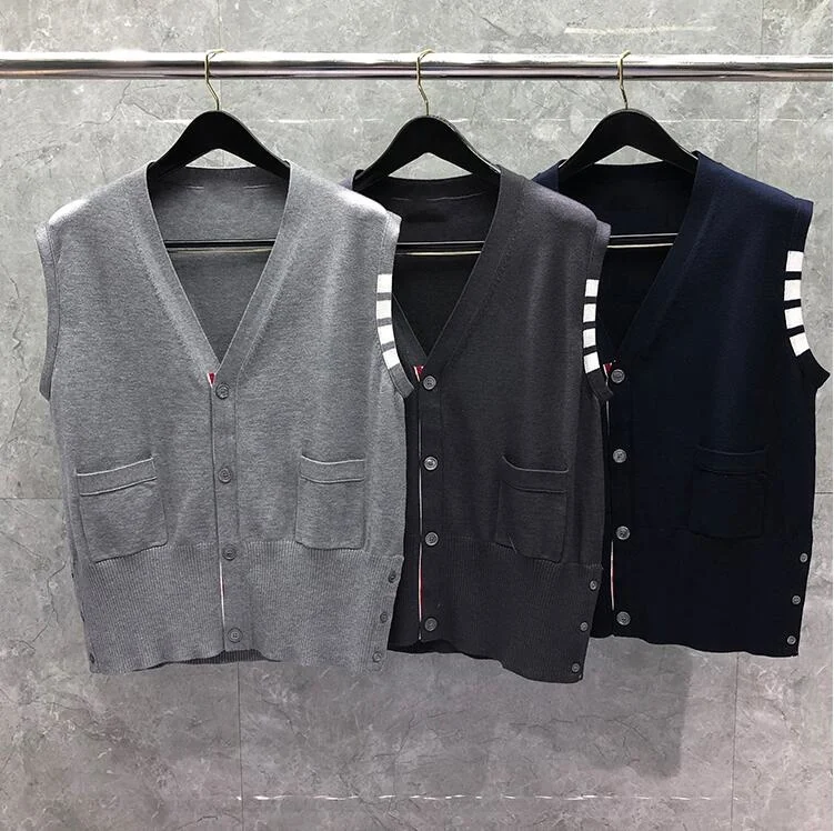 2022 Fashion Spring Autumn Vest Solid Wool Cotton Casual Sweaters Men Women Slim Fit Coat Sleeveless Jacket