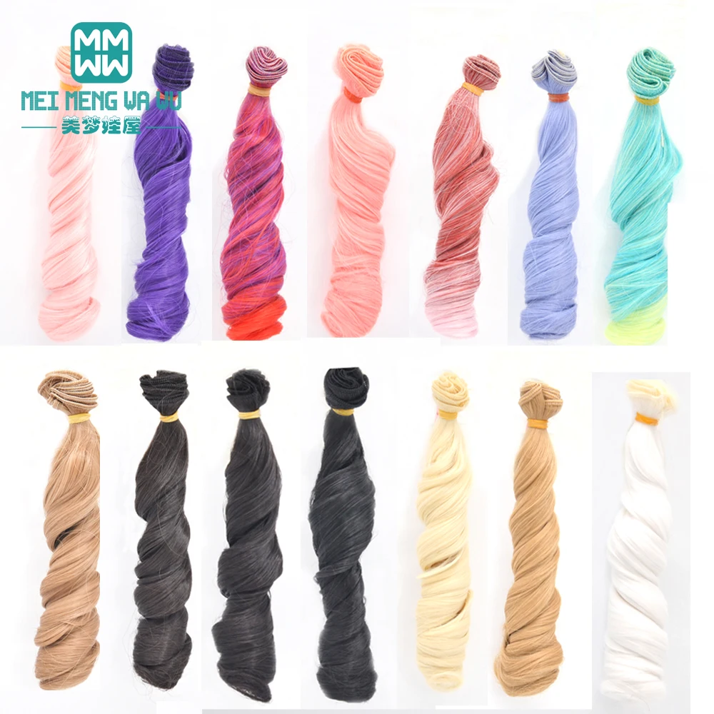1 шт. 15 см * 100 завитые коричневые золотистые черные хаки куклы BJD парики для 1/3 1/4 |