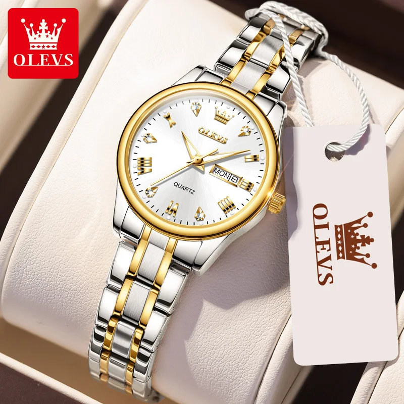 Enlarge Quartz Watch Diamond Fashion Waterproof Luminous Ladies Watch Trend Ladies Watch Stainless Steel Bracelet