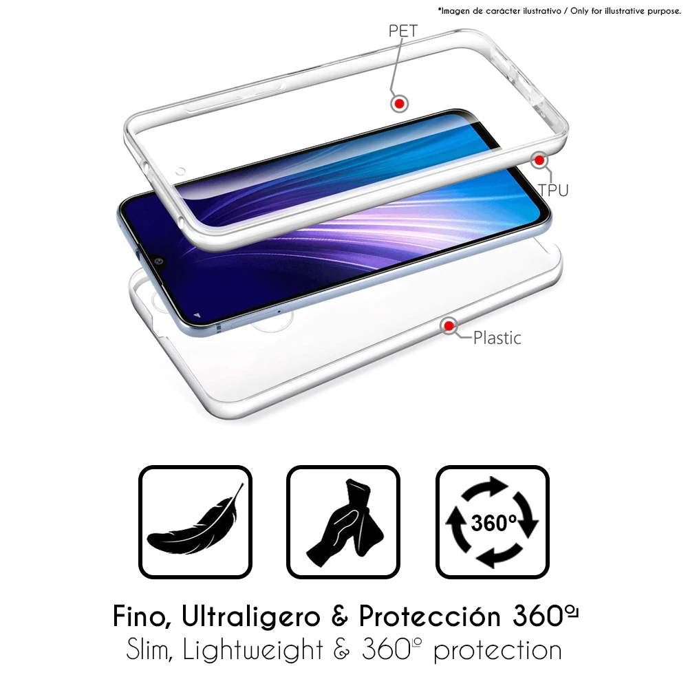 Double-sided gel TPU silicone + PC protection 360 ° ultra thin tough hard case for Oppo A53 / A32 (5G) 6.5