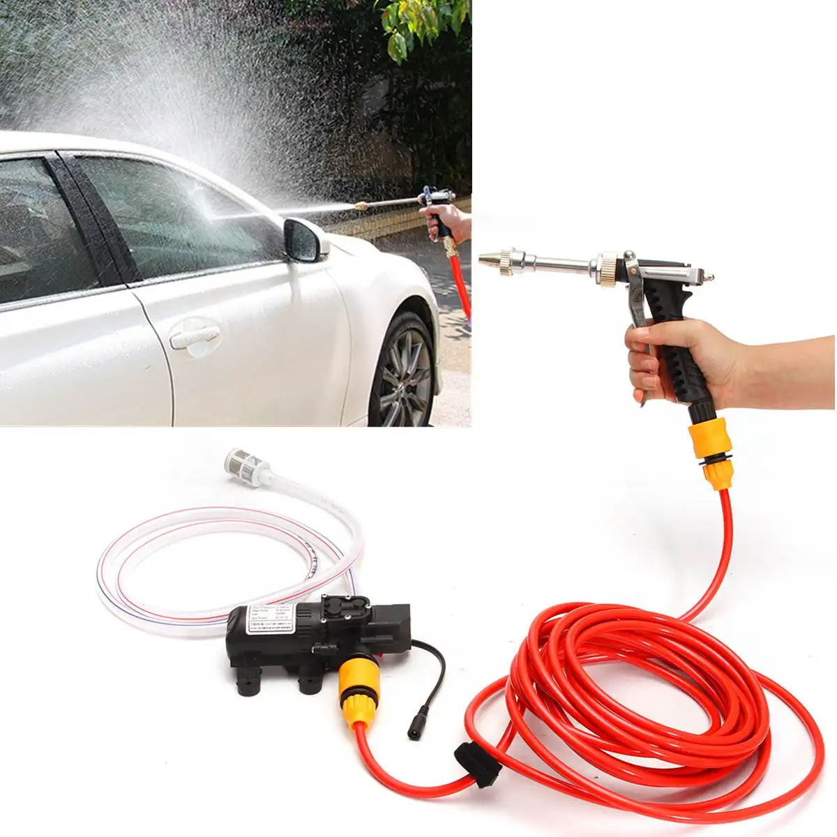 

Durable DC 12V 130PSI Agricultural Electric Water Pump Black Micro High Pressure Diaphragm Water Sprayer Car Wash 12 V