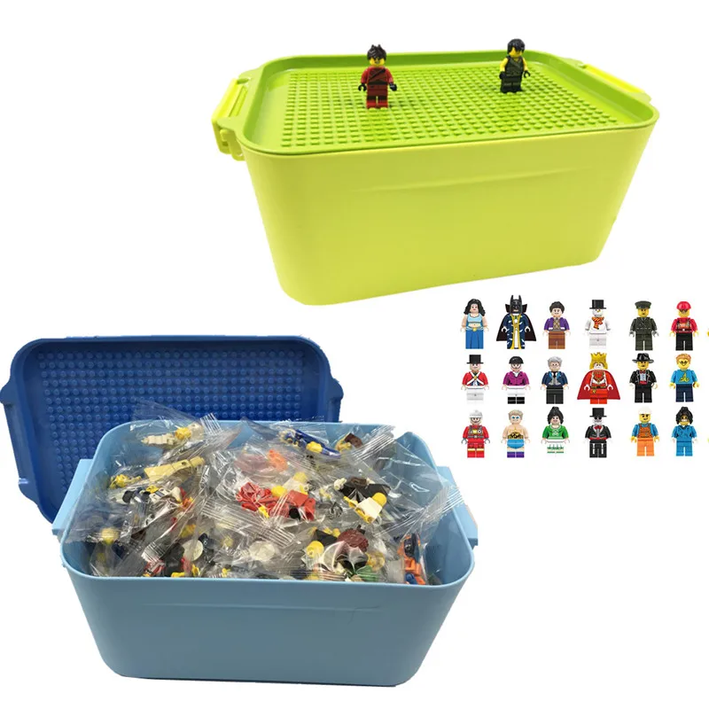 100 60 город Совместимость строительных блоков DIY Legoingly ящик для хранения мальчиков