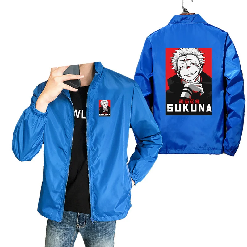 Куртка мужская с длинным рукавом аниме Повседневная ветровка большие размеры