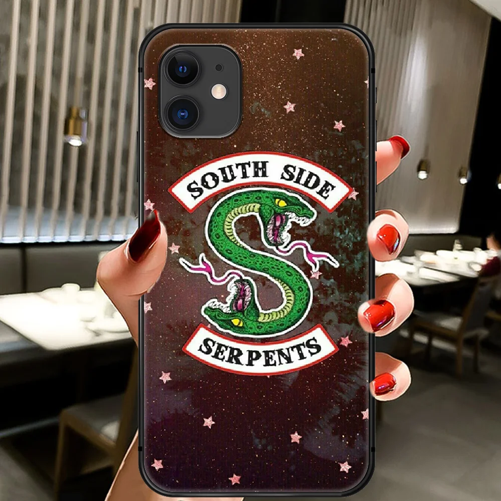 

South Side Serpent Riverdale Snakes Phone Case Cover Hull For IPhone 5 5s se 2 6 6s 7 8 12 Mini Plus X XS XR 11 PRO MAX black