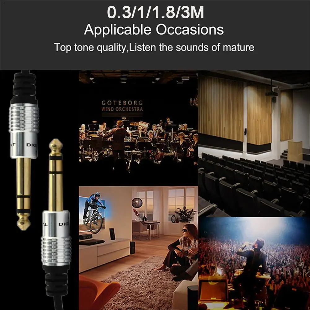 Hot 3C-3.5mm to 6.5mm Adapter Jack Audio AUX Cable for Mixer Amplifier Guitar Male 0.3m | Электроника