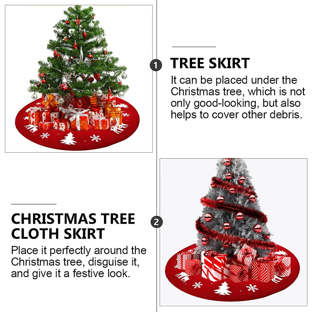 

Fashion Christmas Tree Skirt Adorable Snowflake Elk Christmas Tree Apron Decor