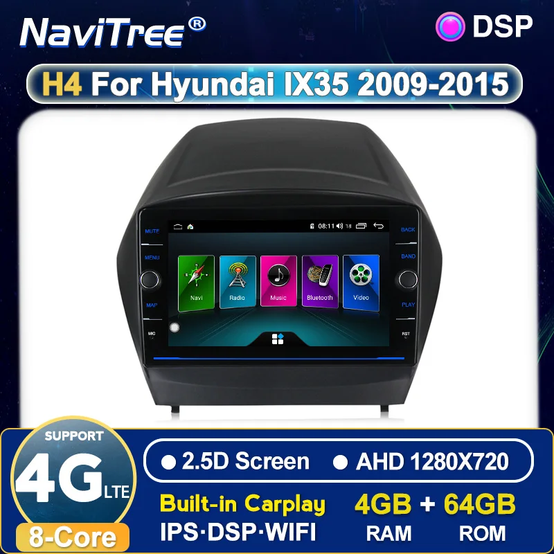 Автомагнитола Hyundai IX35 2009 2015 Android IPS стерео навигация радио мультимедиа плеер BT 4G LTE