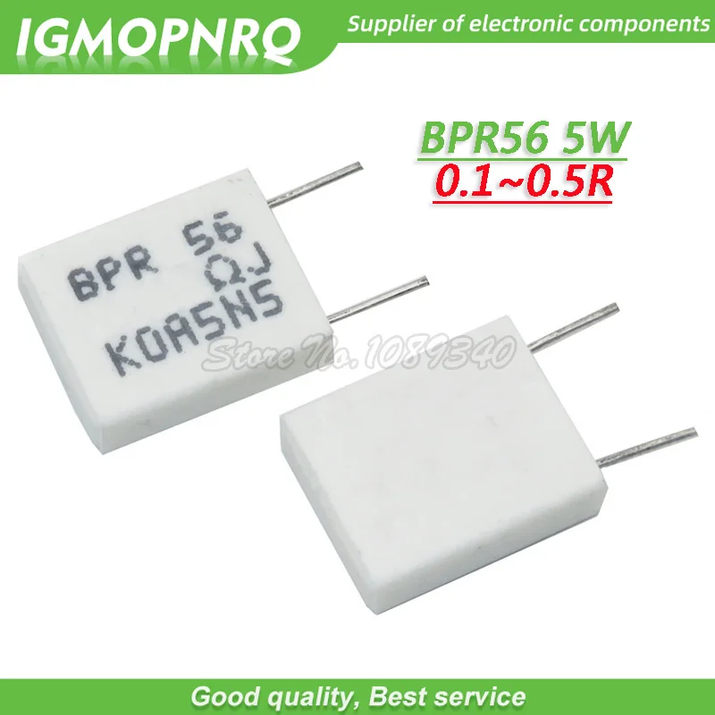 10 шт 5W 10W BPR56 цемента сопротивление 0,1~ 10k ohm 0.33R 1R 10R 100R 0,22 0,33 1 10 100 1K 10K ohm резистор для цемента