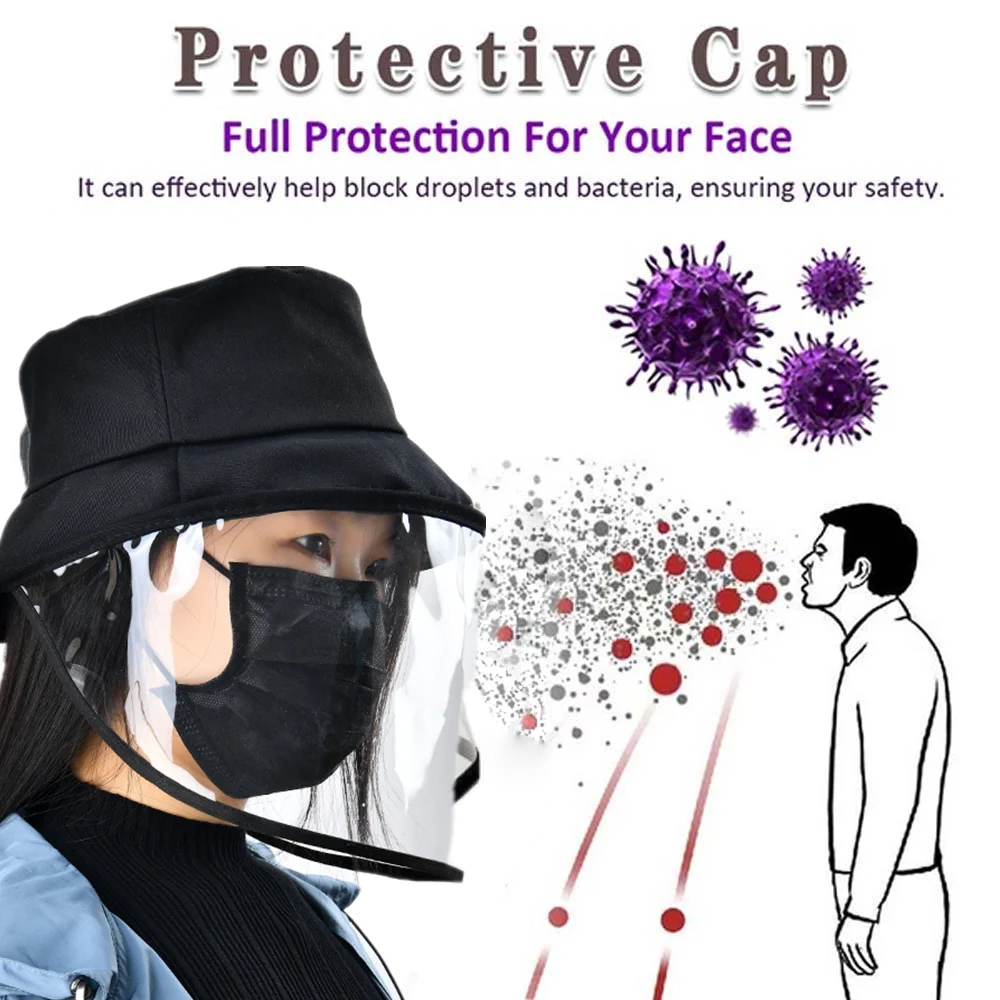 Protection Mask hat Removable Windproof Anti-dust Anti-droplet Spittle Face Covering for Bucket Hat Sun Visor | Аксессуары для