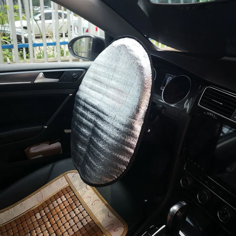 

Universal 44*50cm Double Thick Foil Anti Heat Sun-proof Parasol Shield Car Steering Wheel Cover Mat Heat-Resistant CHIZIYO