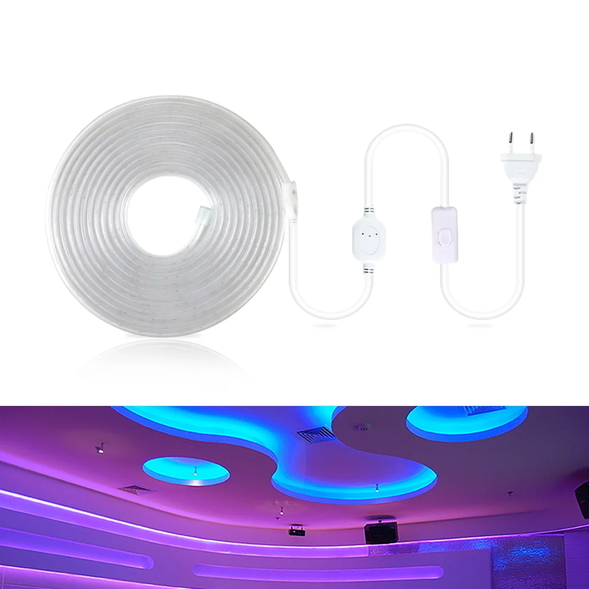 

220V Flexible LED Strip Garden Lights 1m-20m Home Wall Decor Floor Street Lawn Backlight Lamp Waterproof Outdoor Garden Lighting