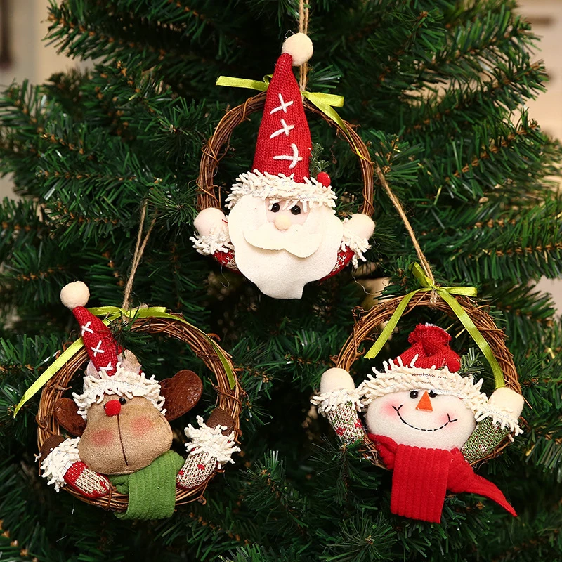 Navidad декор для вечеринок Мини Рождественские куклы Рождественская елка висячие