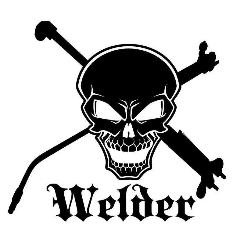 

Interesting Skull and Cross Tools Welder Car Stickers and Decals Styling Funny Decorative for Window KK17*16cm