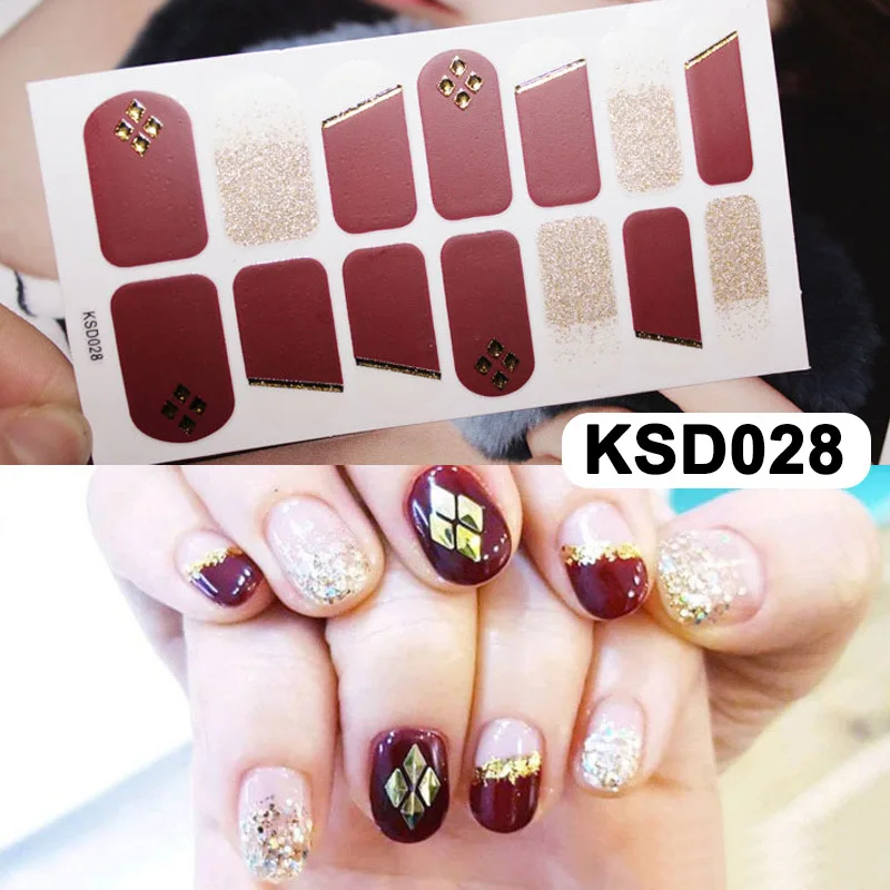 Новинка Лидер продаж 14 шт/лист бронзового цвета блестящие полный наклейки для