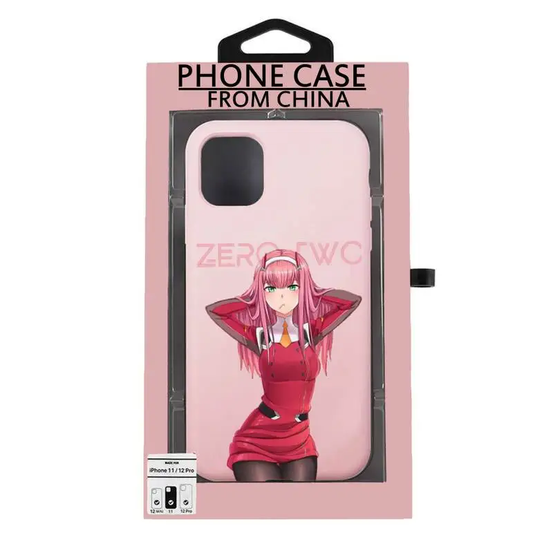 

Darling In The FranXX Phone Case For Iphone6 6s 7 8 Plus XR X XS XSmax 11 12 Pro Mini Max Candy Pink Silicone Cover