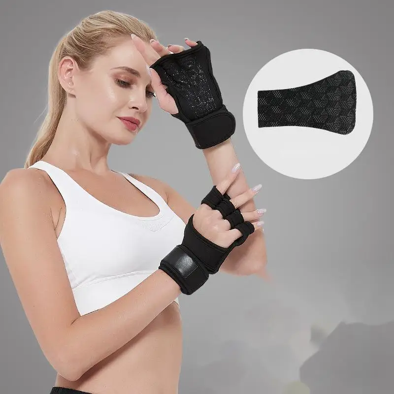 

New 1 Pair Weight Lifting Training Gloves Women Men Fitness Sports Body Building Gymnastics Grips Gym Hand Palm Protector Gloves