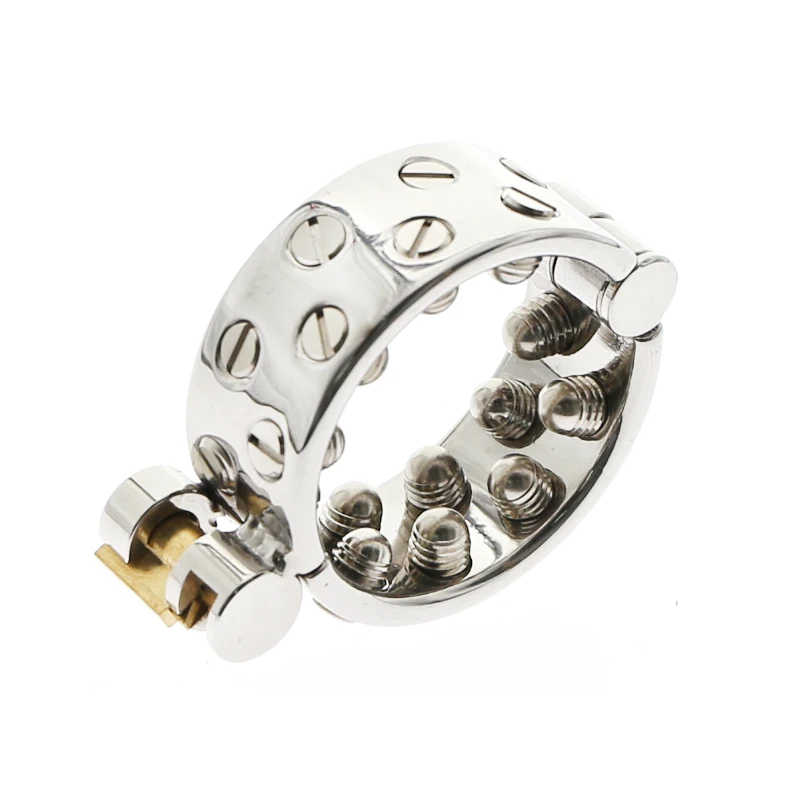 Встроенный замок острые зубы калиа 2 ряда кольцо кулон в мошонку мужское