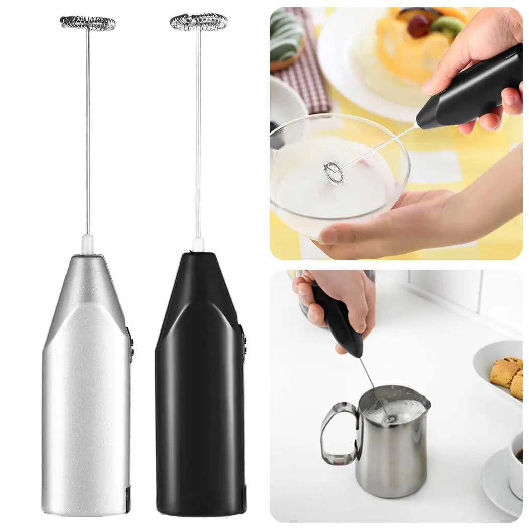 

Mini Electric Coffee Blender Handheld Eggbeater Stainless Steel Milk Milker Bubble Drink Stir Bar Creative Kitchen Cooking CF22