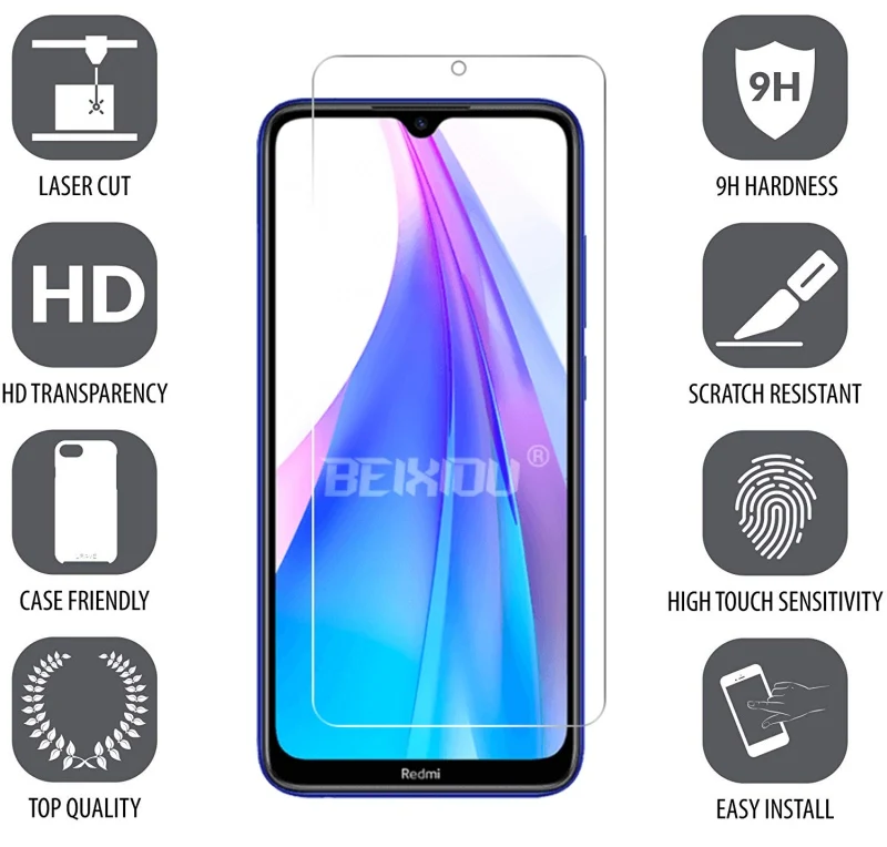2 шт Полное закаленное стекло для Xiaomi Redmi Note 8T защита экрана закаленное стекло для Redmi Note 8T защитная пленка
