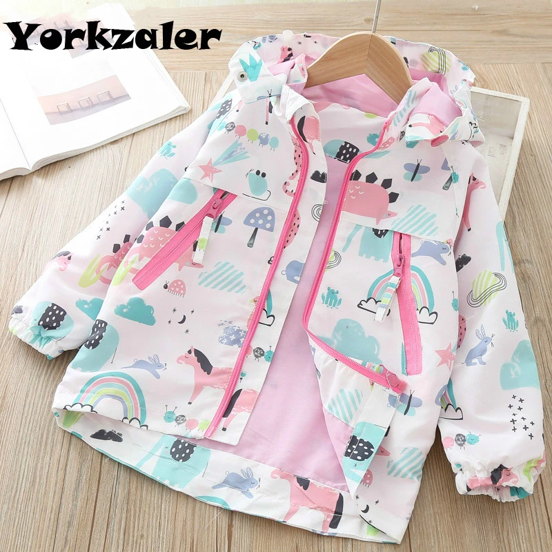 Куртка с длинными рукавами и капюшоном для маленьких девочек зимняя верхняя