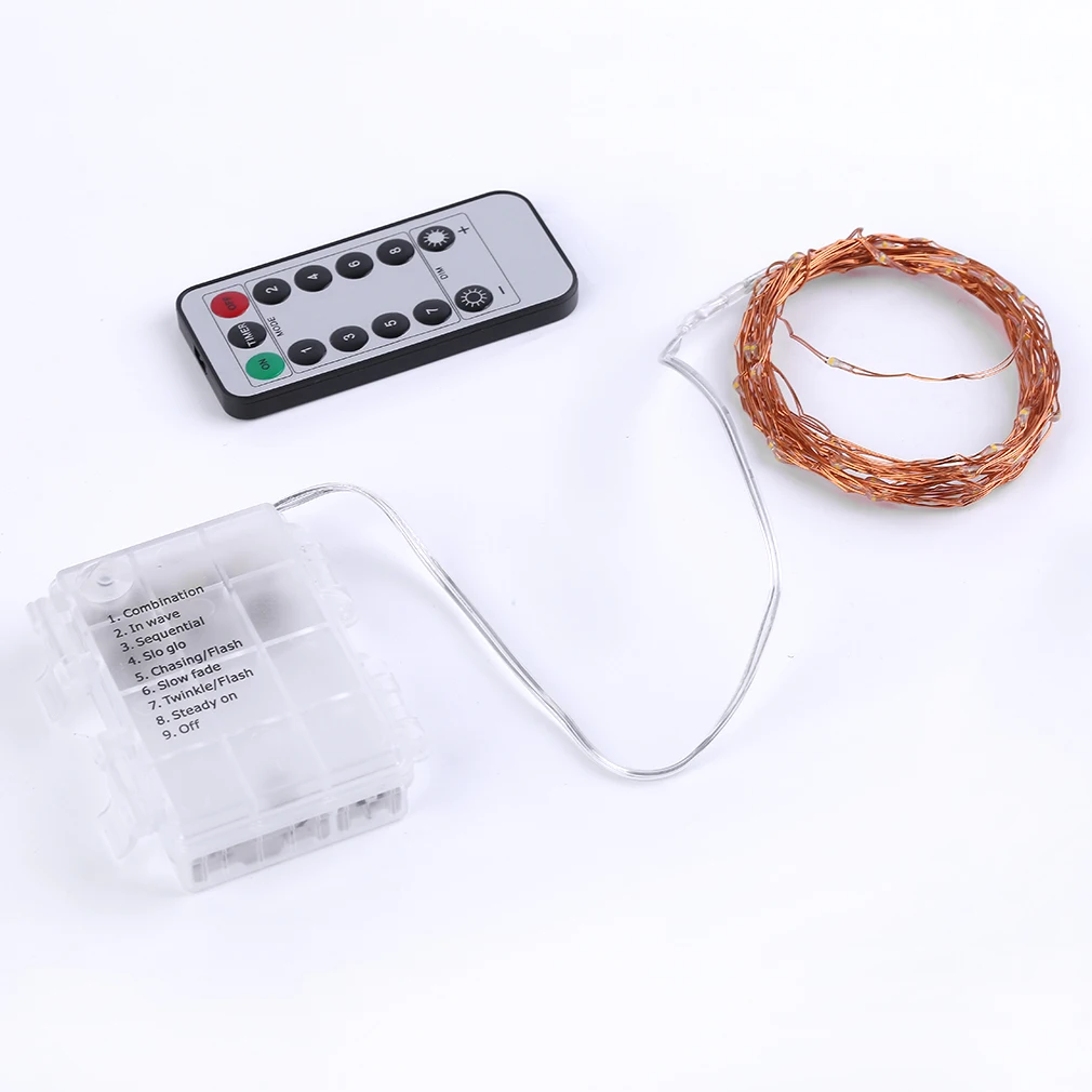 

ICOCO 8 Colors Indoor Outdoor Bright Dimmer 5M 50 LED String Lights Copper Wire With Remote Controller and Battery Box