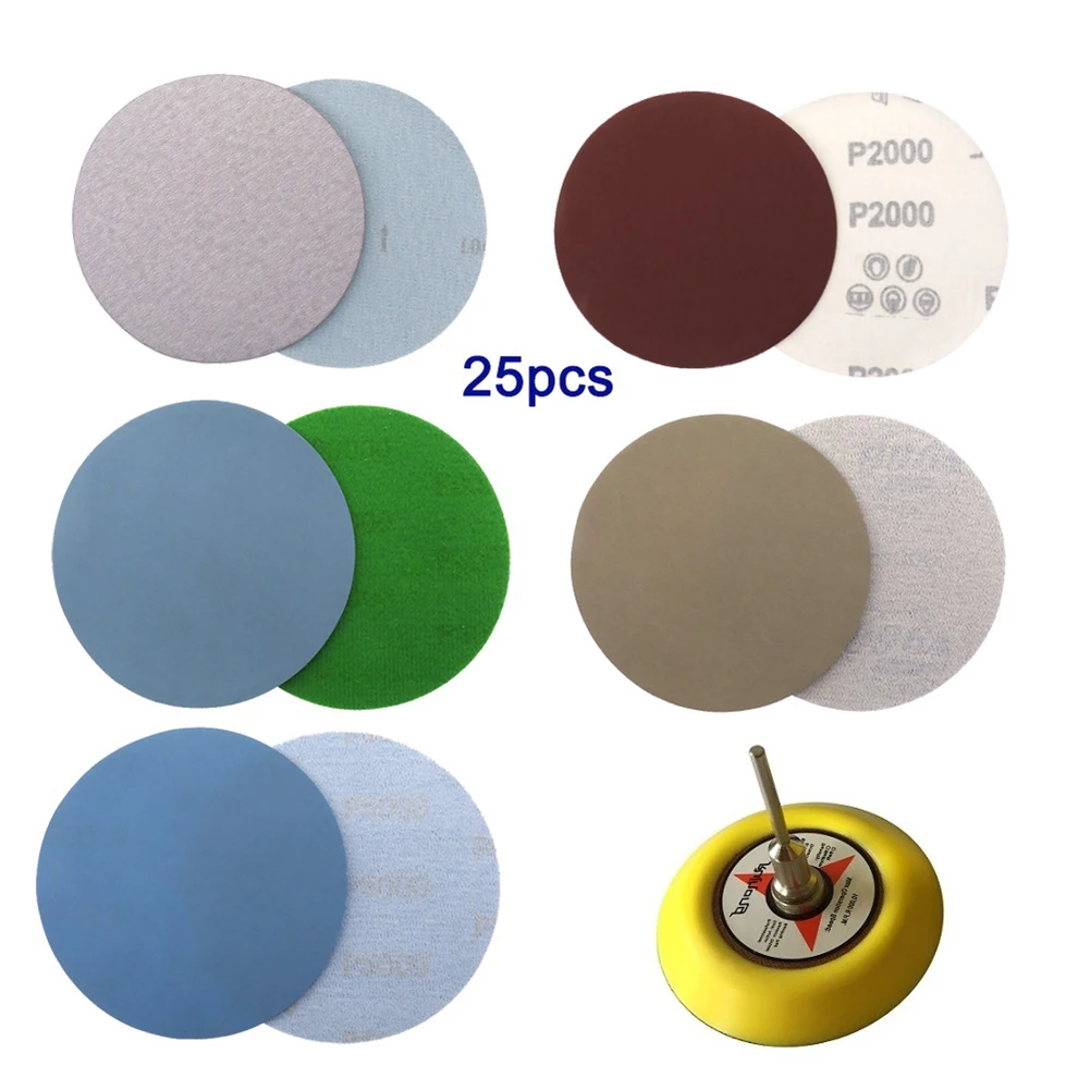 

3 Inch Sanding Discs 1pc Sanding Pad Sandpaper 25pcs Abrasive pad Hook And Loop Wet Dry New