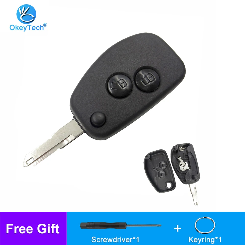 

OkeyTech 2-кнопочный складной Модифицированный Корпус для автомобильного ключа-пульта, чехол-накладка на брелок 206 дюймов для Renault Dacia Modus Logan Clio ...