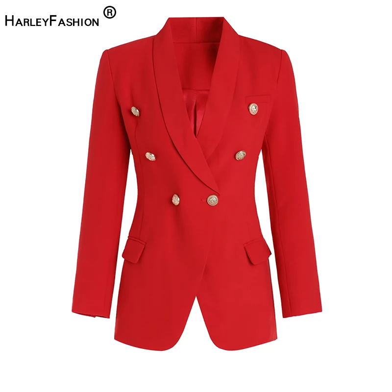 

HarleyFashion элегантный дизайн Calssic StyleWomen Длинный блейзер Однотонный черный/белый/красный повседневные тонкие жакеты верхняя одежда блейзеры