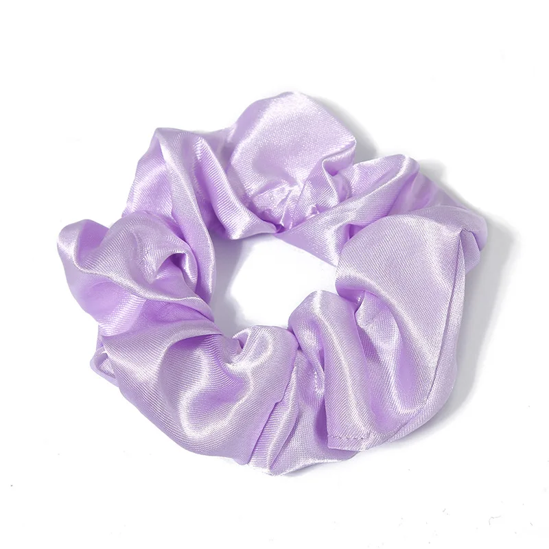 60Pcs/Lot Women Satin Scrunchies Solid Hair Bands for Girls Fashion Hair Tie Ponytail Holder Gum for Hair Accessories