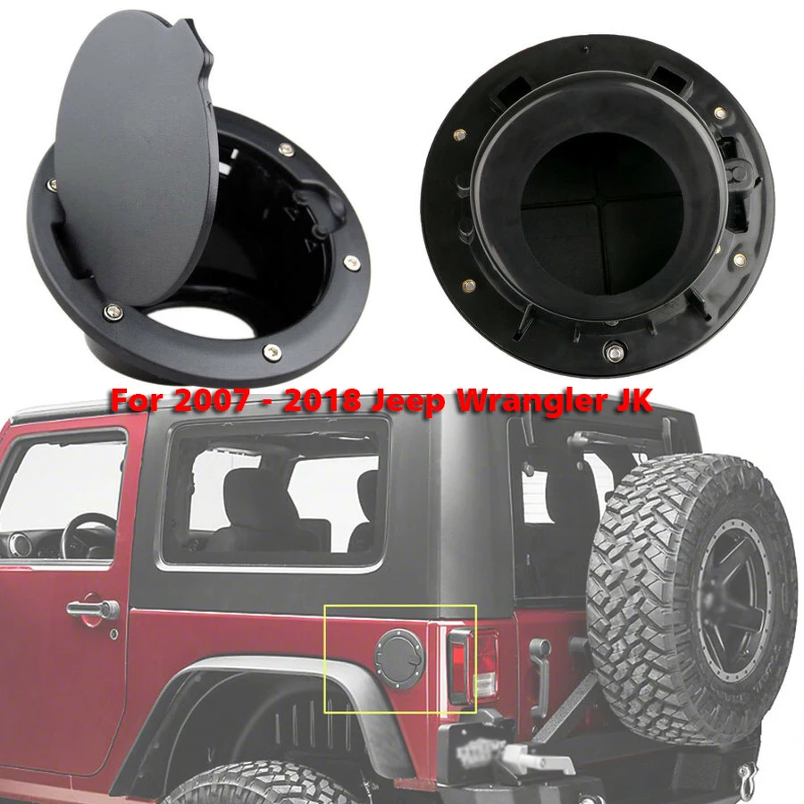 Черный металл + ABS крышка крышки топливной двери Газа для 2007-2018 Jeep Wrangler JK |