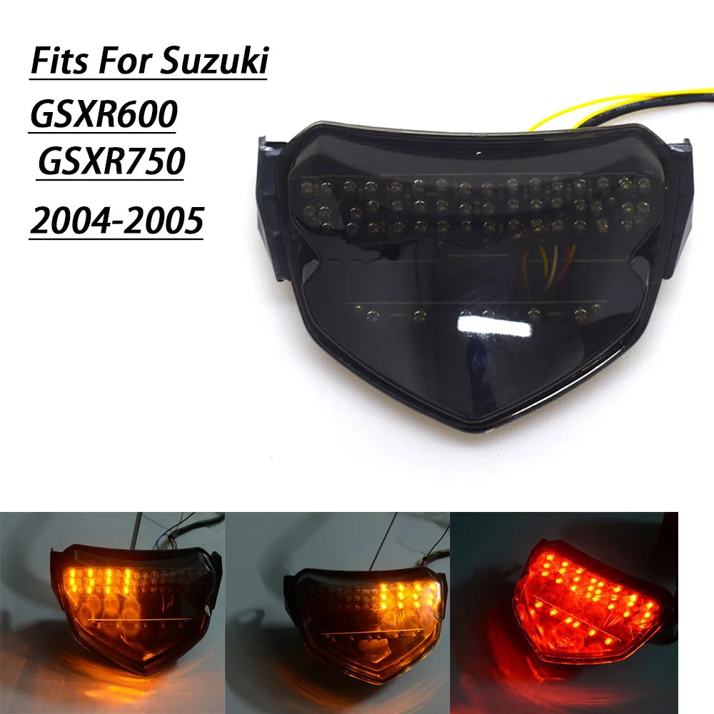 Luz trasera ahumada para Suzuki, intermitentes de freno, luz LED integrada para GSXR600, GSXR750, GSXR 600, 750, 2004, 2005