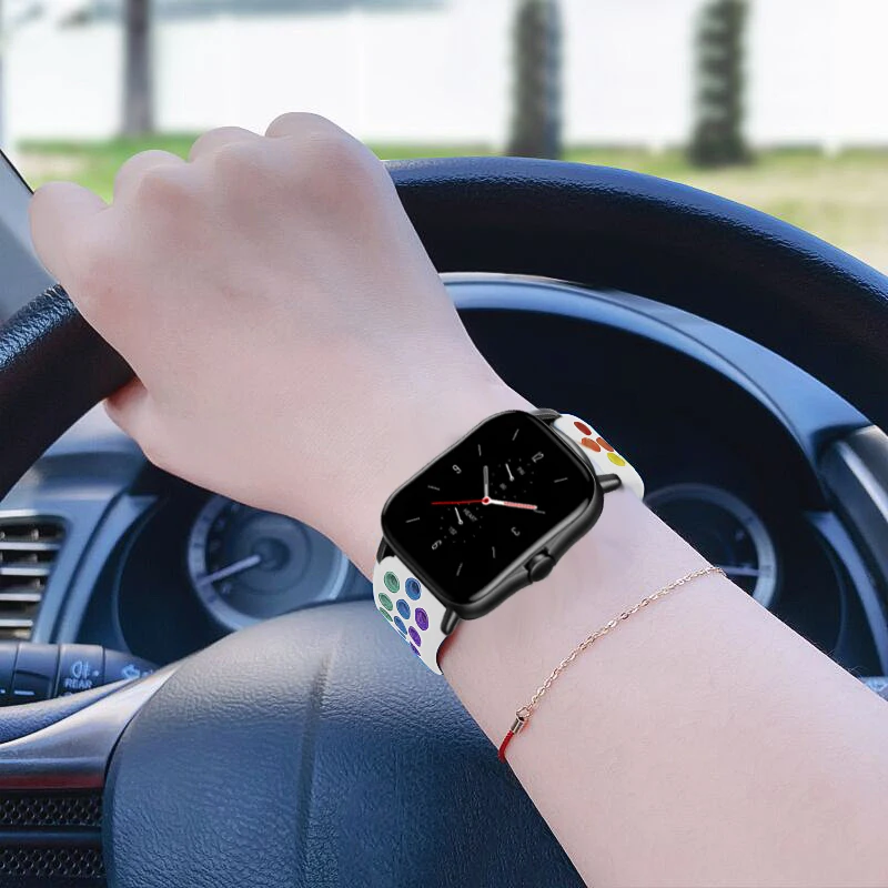 20 мм/22 мм силиконовый ремешок для смарт браслета Amazfit GTS/2/2e/GTS2 Mini/GTR 42 мм/47