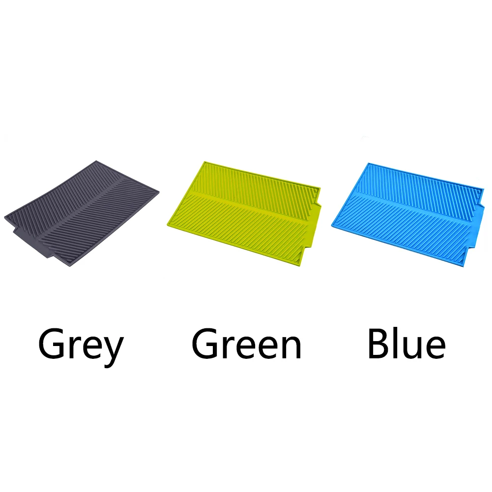 Sink Silicone Heat Resistant Tableware Table Non Slip Durable Tray Kitchen Dish Drainer Organizer Practical Rectangle Drying Mat