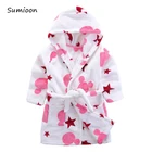 Детские халаты для детей, детские пижамы для мальчиков и девочек, мультяшная одежда для сна, банные халаты для детей с капюшоном, фланелевая одежда для сна