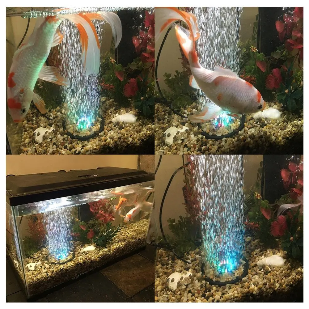 4 &quotмногоцветный ed аквариум светодиодный воздушный каменный диск круглая форма