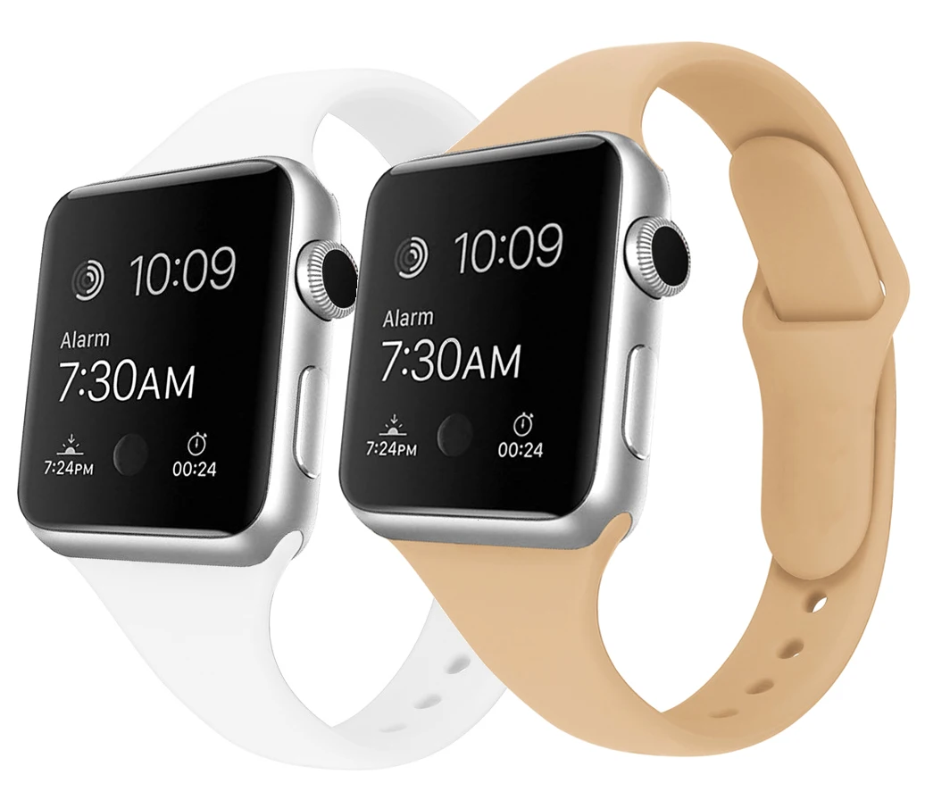 

Silicone Strap For Apple watch band 44mm 42mm 40mm 38mm slim wristband Replacement bracelet smart band correa iwatch 6 se 5 4 3
