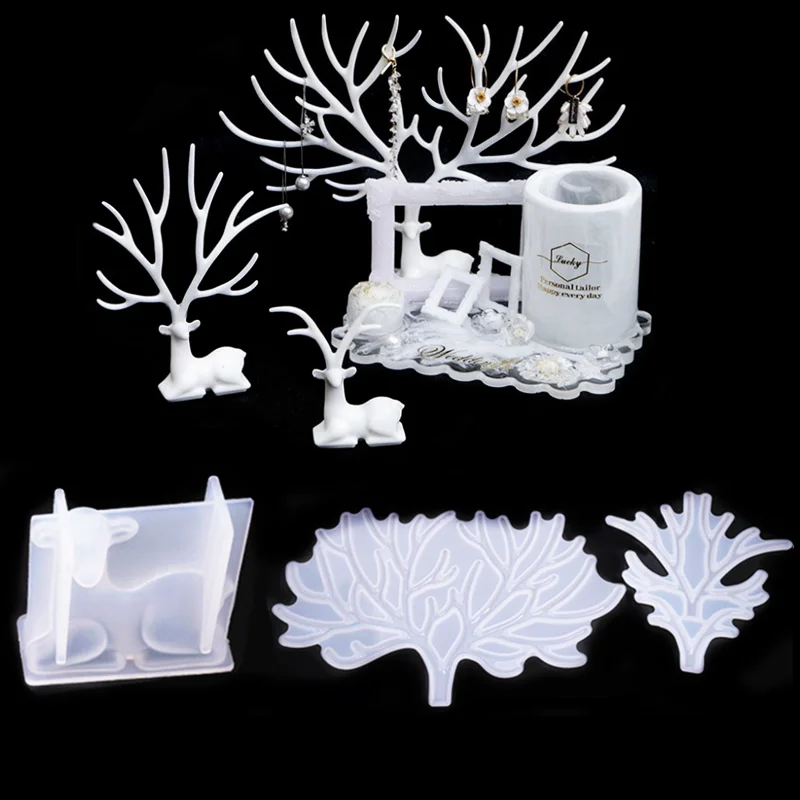 

Лоток для ювелирных изделий дерева серьги держатель эпоксидная смола, форма Diy кулон ожерелье серьги ювелирные изделия из жемчуга Дисплей х...