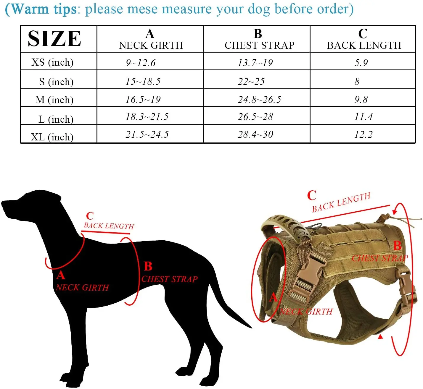 

Dog Cloth Tactical Dog Vest Training Outdoor Breathable Harness-Military Water-Resistant Dog Backpack-Pet Tactical -Vest