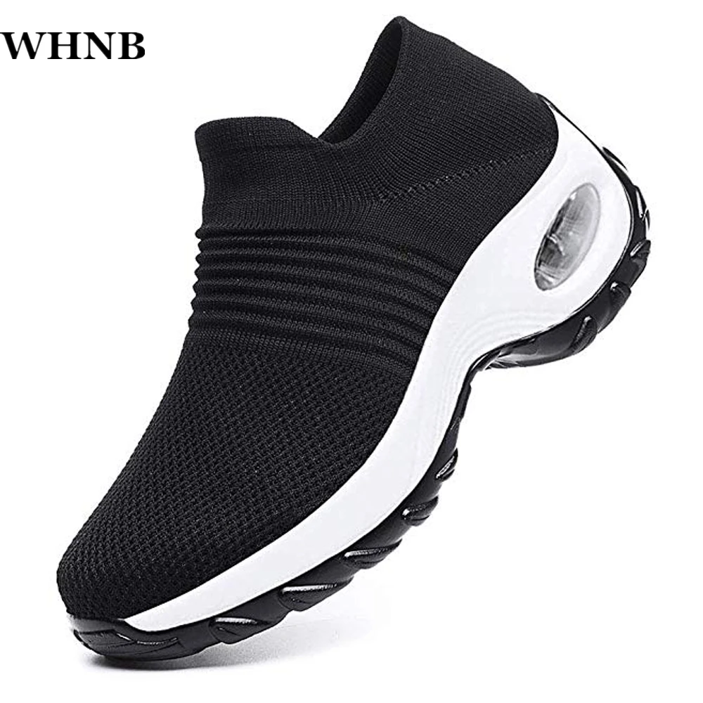 

WHNB Sneakers Fashion Breathable Mesh Casual Shoes Platform Sneakers Men Platform Slip-On Sneakers Walking Women Shoes