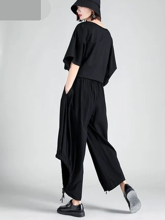 

Wide-legged high-waisted women 2020 new bell-bottom pants fashion niche design cool spring and summer crotch pants