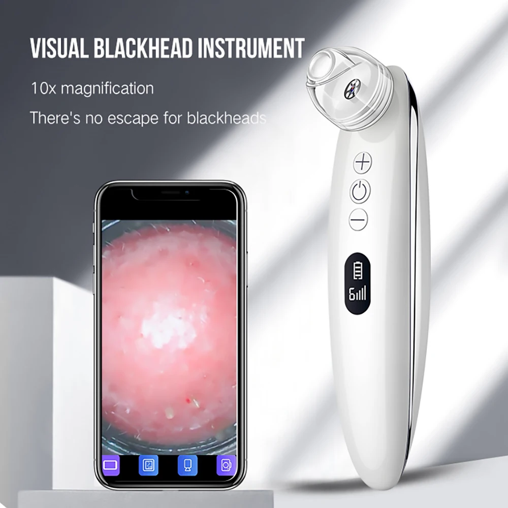 

Facial Blackhead Remover Vacuum Pore Cleaner Pressure Acne Comedone Extractor Dead Skin Pore Clean WIFI Microscope Camera