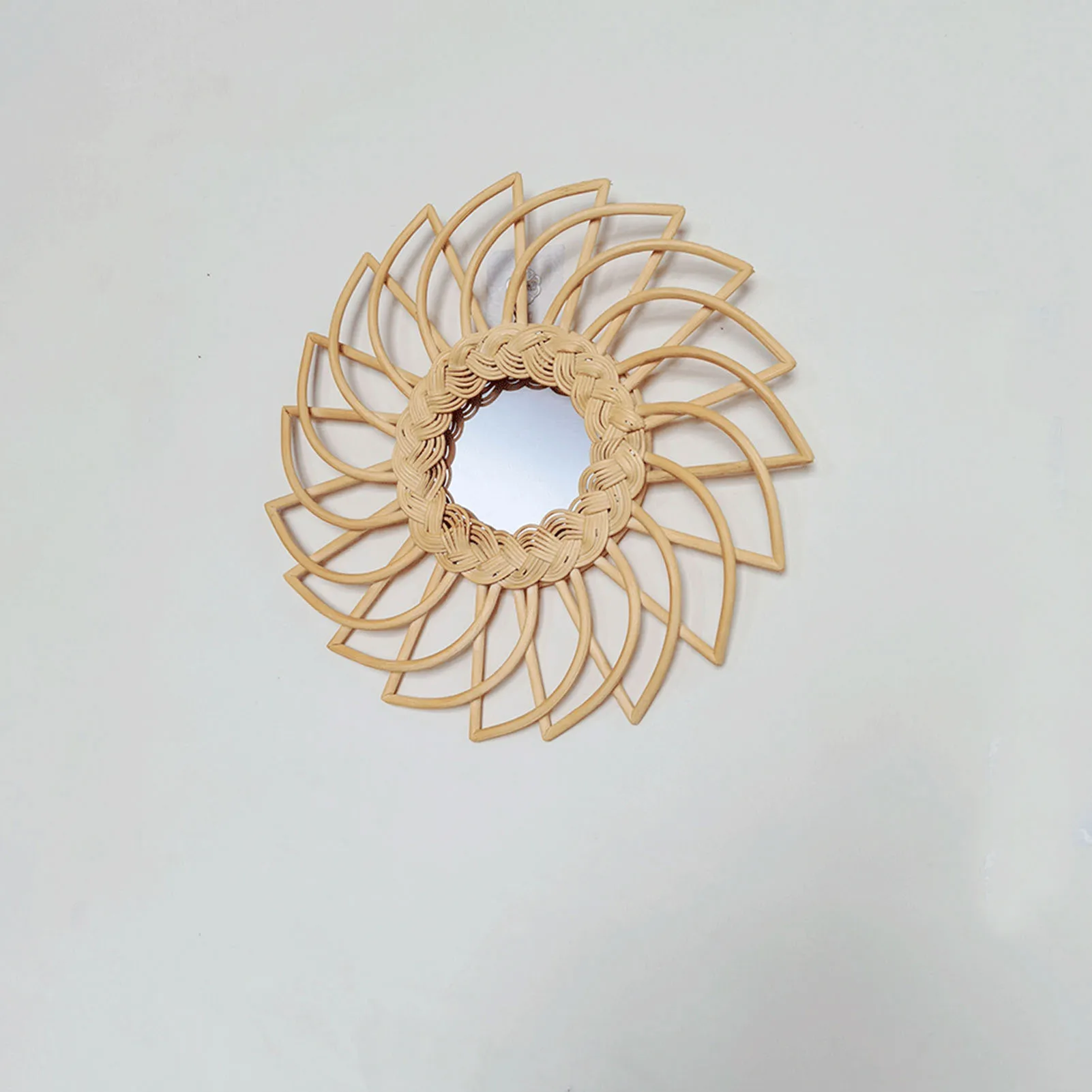 

Makeup Mirror Frame Rattan Art Decor Wall Rattan Mirror Dressing Bedroom Bathroom Wall Hanging Mirrors Including Mirror