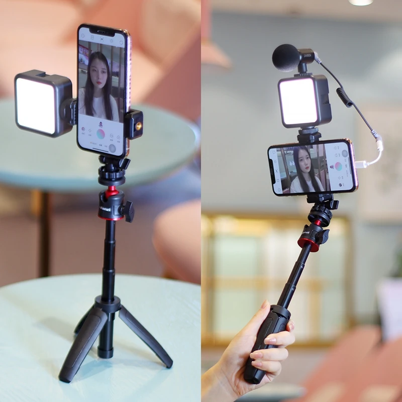 

ULANZI Smartphone Vlog Kit 6 Mini Tripod with Video LED Light for Photography Filmmaker Video Shooting Live Vlog YouTube